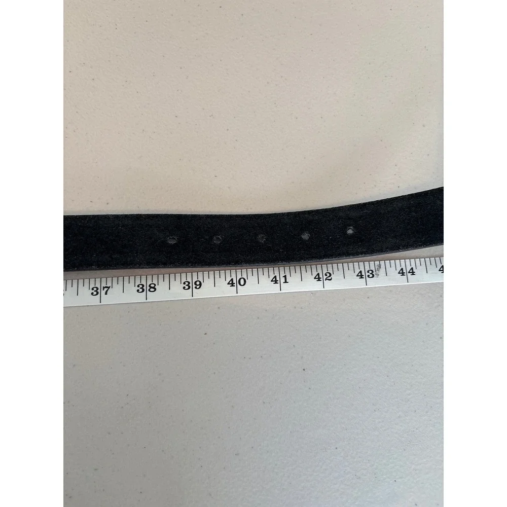 Gold Coast Mens Black Leather Belt Silver Buckle Classic Stitched Edge 46 Inch